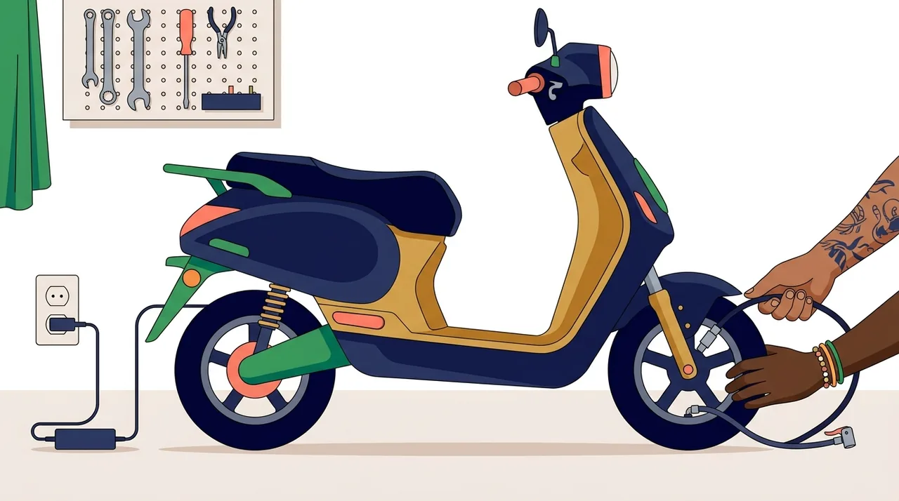 Manutenção da scooter: pneu, freio e bateria