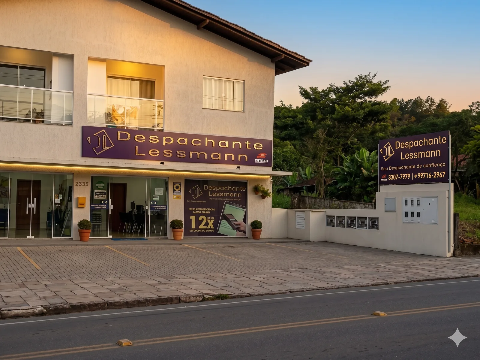 Fachada do escritório Despachante Lessmann em Schroeder/SC