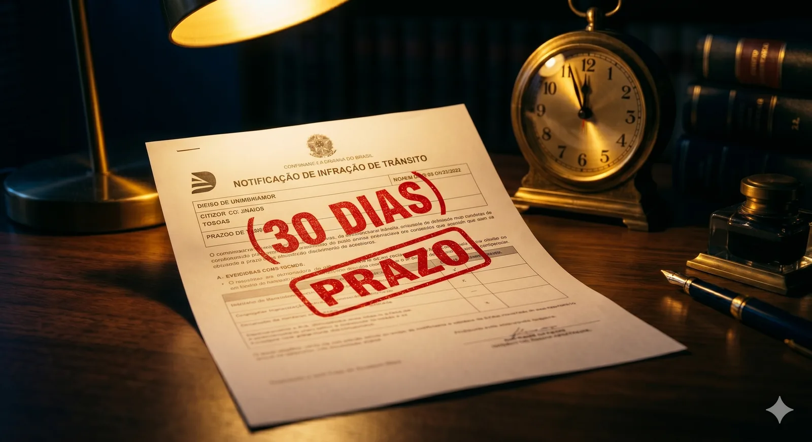Notificação de autuação de multa de trânsito